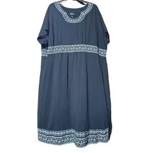 Maggie Barnes size 3x maxi dress short sleeve cotton blend black